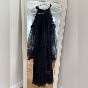Long sleeve black lace dress